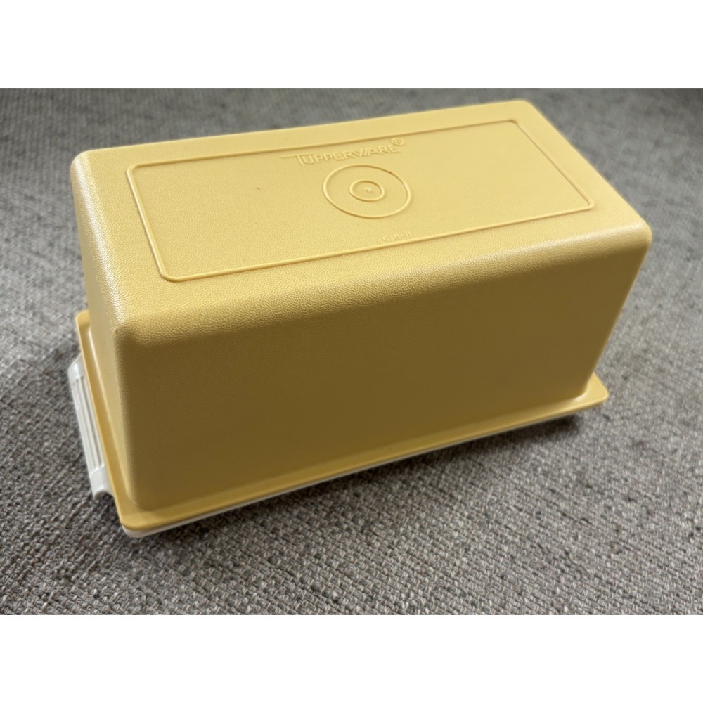70s 80s Vintage Tupperware Butter Cheese Dish Keeper Harvest Gold MCM Kitchen